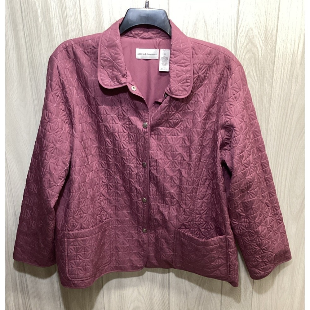 ALFRED DUNNAR Women's (Size 20) Long Sleeve Collared Button Front Quilted Jacket